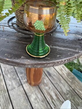 Vintage Amber and Green RomanGoblet